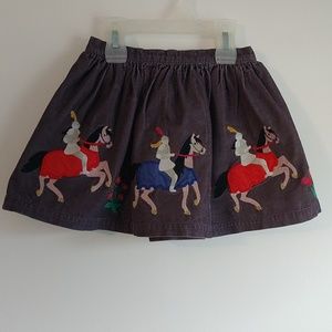 Mini Boden corduroy lilac skirt with knight motif size 4-5Y